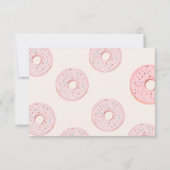 甘い水色かわいいドーナツのスクリプト赤ちゃんシャワー サンキューカード (裏面)