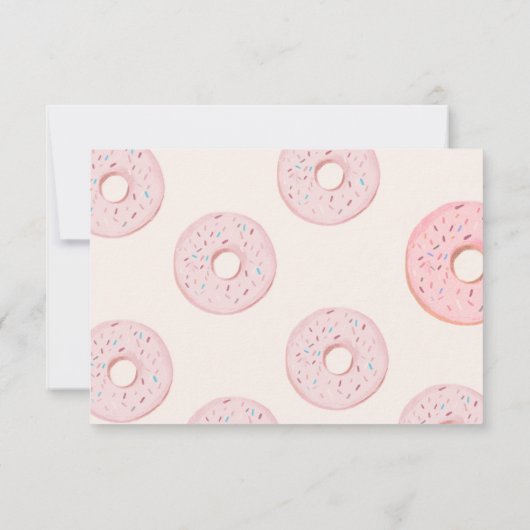 甘い水色かわいいドーナツのスクリプト赤ちゃんシャワー サンキューカード (裏面)