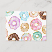 甘い水色かわいいドーナツベビーおむつラッフル エンクロージャーカード (裏面)