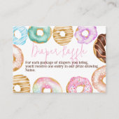 甘い水色かわいいドーナツベビーおむつラッフル エンクロージャーカード (正面)