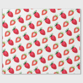 甘い水色のイチゴ ラッピングペーパー (フラット)