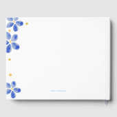 甘い水色の可愛い青いフローラのおばあちゃん ゲストブック (裏面)