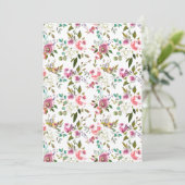 甘い水色の花のバラパターン 案内状 (スタンド正面)