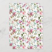 甘い水色の花のバラパターン 案内状 (正面/裏面)