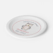 甘い水色フクロウ男女兼用ベビーシャワー ペーパープレート (アングル)