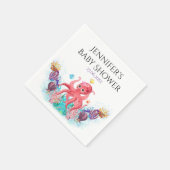 甘い海タコ貝ベビーシャワー スタンダードカクテルナプキン (角)