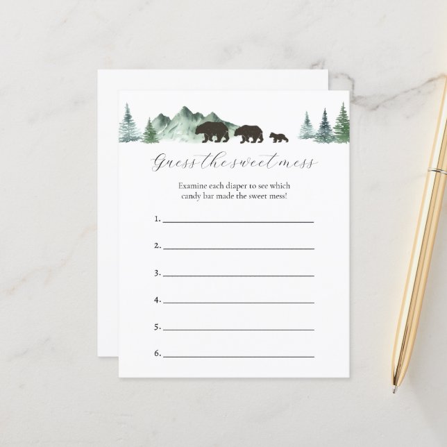 甘い混乱の赤ちゃんシャワーゲームを推測 (正面/裏面インサイチュ)