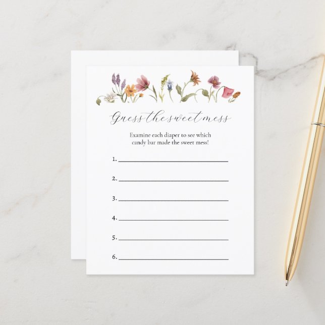 甘い混乱の赤ちゃんシャワーゲームを推測 (正面/裏面インサイチュ)