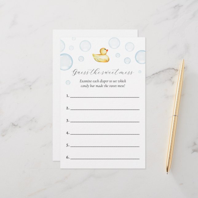 甘い混乱の赤ちゃんシャワーゲームを推測 (正面/裏面インサイチュ)