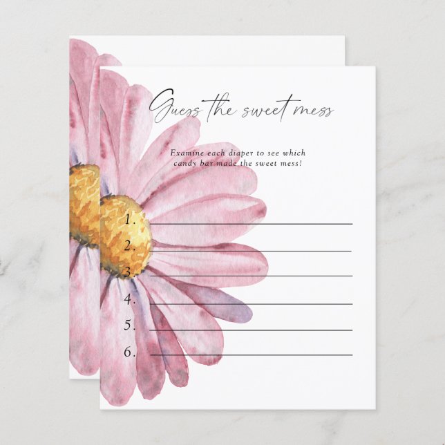 甘い混乱の赤ちゃんシャワーゲームを推測 – デイジー (正面/裏面)