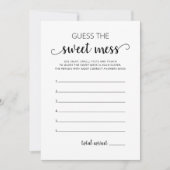 甘い混乱の赤ちゃんシャワーゲームカードを推測 招待状 (正面)