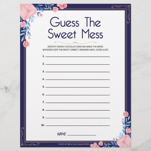 甘い混乱を推測[フローラフレーム] レターヘッド (正面)