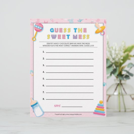 甘い混乱を推測[ベビーの基本ピンク] レターヘッド (スタンド正面)