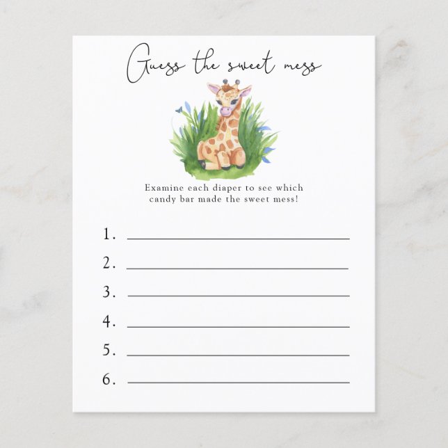 甘い混乱を推測 – 赤ちゃんシャワーゲーム (正面)