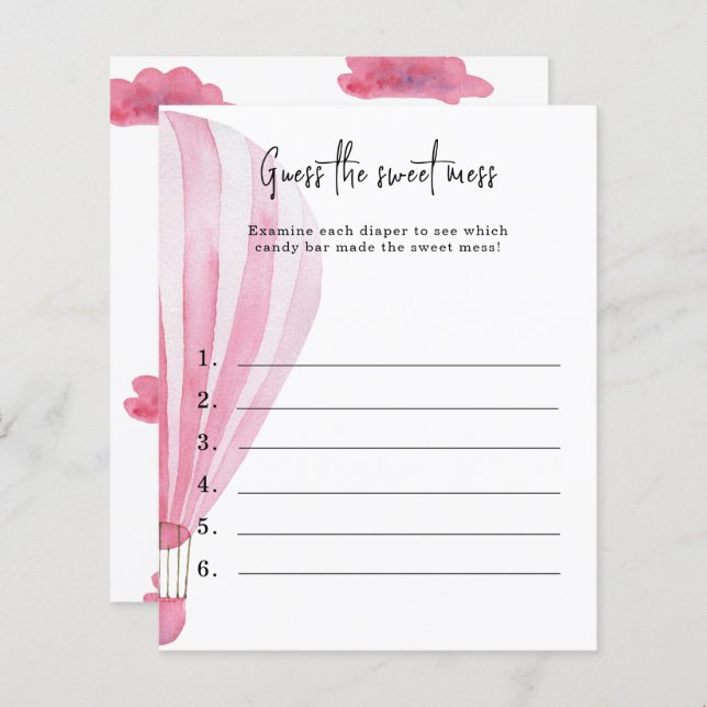 甘い混乱を推測 – 赤ちゃんシャワーゲーム (正面/裏面)