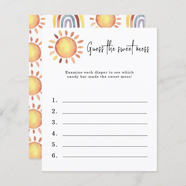 甘い混乱を推測 – 赤ちゃんシャワーゲーム (正面/裏面)