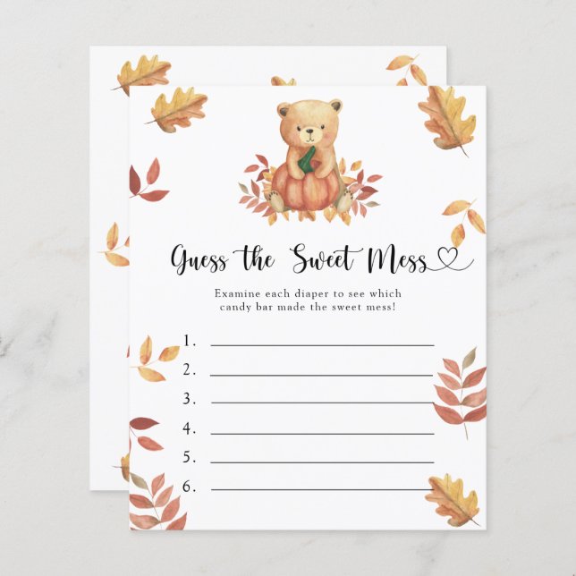 甘い混乱ゲームを推測 – パンプキンベア (正面/裏面)