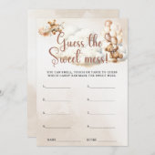 甘い混乱赤ちゃんシャワーのゲームかわいいクマを推測 招待状 (正面/裏面)