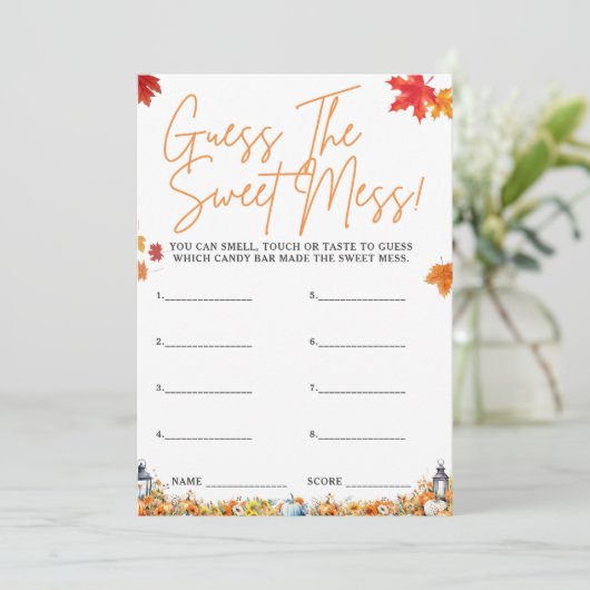 甘い混乱赤ちゃんシャワーゲームかわいいカボチャを推測 招待状 (スタンド正面)