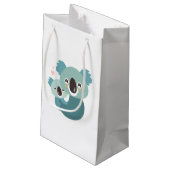 甘い漫画のコアラの母およびベビーの抱き締めること スモールペーパーバッグ (裏面アングル)