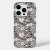 甘い灰色のピンクの白いパタお洒落ーンの花 Case-Mate iPhoneケース (裏面)
