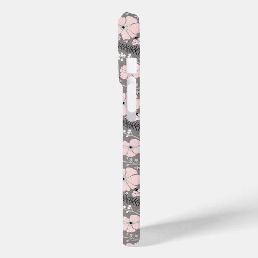 甘い灰色のピンクの白いパタお洒落ーンの花 Case-Mate iPhoneケース (裏面 / 左)