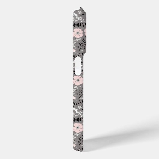甘い灰色のピンクの白いパタお洒落ーンの花 Case-Mate iPhoneケース (裏面 / 右)