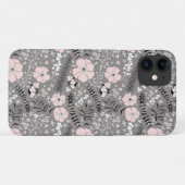 甘い灰色のピンクの白いパターンの花 Case-Mate iPhoneケース (裏面(横))