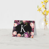 甘い牡丹イニシャル空白の折り畳みグリーティングカード カード (黄色い花)