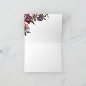 甘い牡丹イニシャル空白の折り畳みグリーティングカード カード (内部)