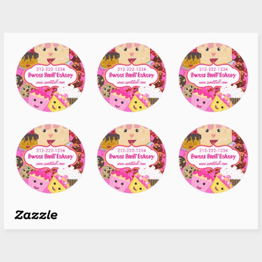 甘い物キャンディーケーキクッキーとカップケーキシール ラウンドシール (シート)