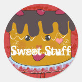 甘い物ケーキステッカー ラウンドシール (正面)