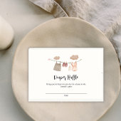 甘い物干し女の子ベビーシャワーおむつラッフル エンクロージャーカード