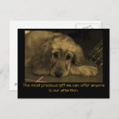 甘い犬と感動的引用文。 ポストカード (正面/裏面)