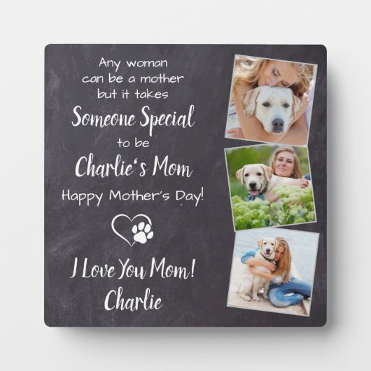 甘い犬の母パーソナライズされたペット写真母の日 フォトプラーク (正面)