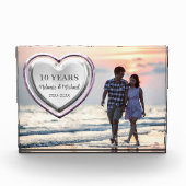 甘い独身のハート写真10thまたは任意の記念日 フォトブロック (正面)