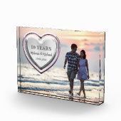 甘い独身のハート写真10thまたは任意の記念日 フォトブロック (右)