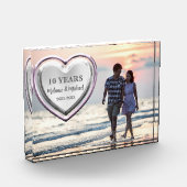 甘い独身のハート写真10thまたは任意の記念日 フォトブロック (左)