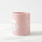 甘い猫のパーソナライズなバレンタインデー ツートーンマグカップ (中央)