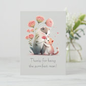 甘い猫の母と子猫 サンキューカード (スタンド正面)