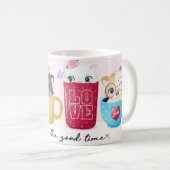 甘い猫を使ったマグカップ コーヒーマグカップ (正面右)