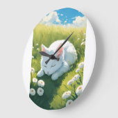 甘い猫時計 ラージ壁時計 (傾斜)