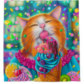 甘い猫 シャワーカーテン (正面)