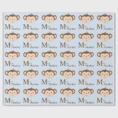 甘い猿の赤ちゃんシャワー ラッピングペーパー (フラット)