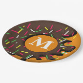 甘い甘さ – ドパーソナライズされたーナツモノグラム ペーパープレート (アングル)