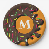 甘い甘さ – ドパーソナライズされたーナツモノグラム ペーパープレート (正面)