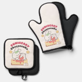 甘い甘さ：ブニベリーチーズケーキ喜び 鍋つかみ&鍋敷きセット (正面/裏面)