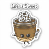 甘い生活はチョコレートプリンのホイップクリーム シール (正面)