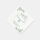 甘い男の赤ちゃんが彼の道を行くランドリーブルー スタンダードカクテルナプキン (角)