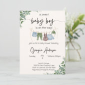 甘い男の赤ちゃんが赤ちゃんシャワーの招待状に行く 招待状 (スタンド正面)
